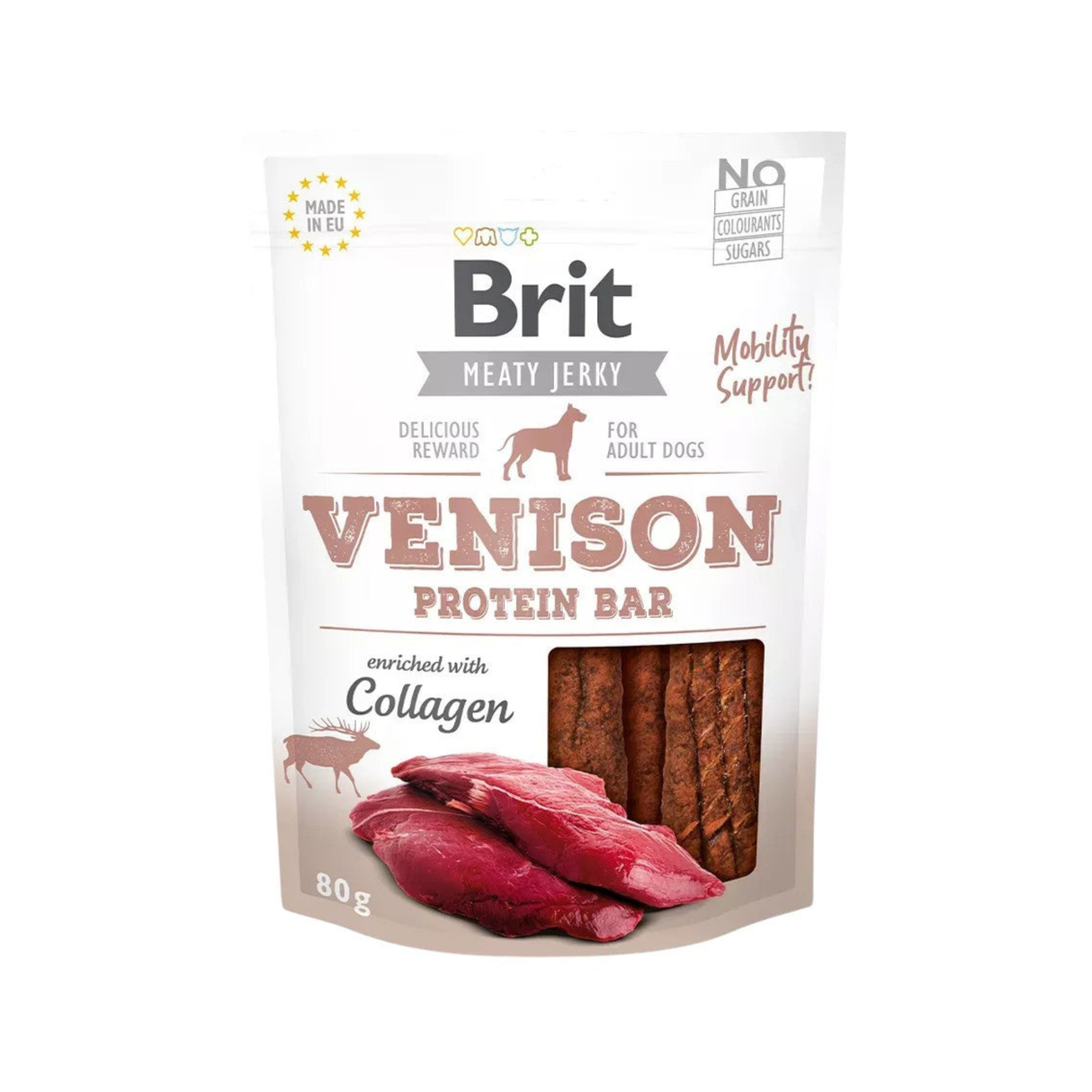 Brit Meat Jerky Snack – vildt | Proteinbar med 85 % kød og kollagen