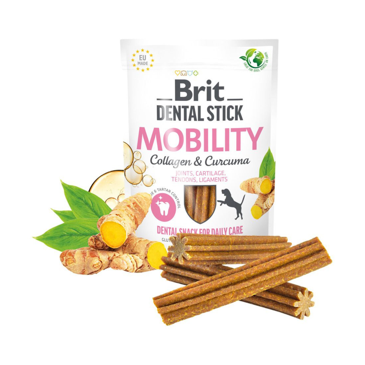 Brit Dental Stick Mobility – med kollagen & gurkemeje (tandpleje og ledstøtte)