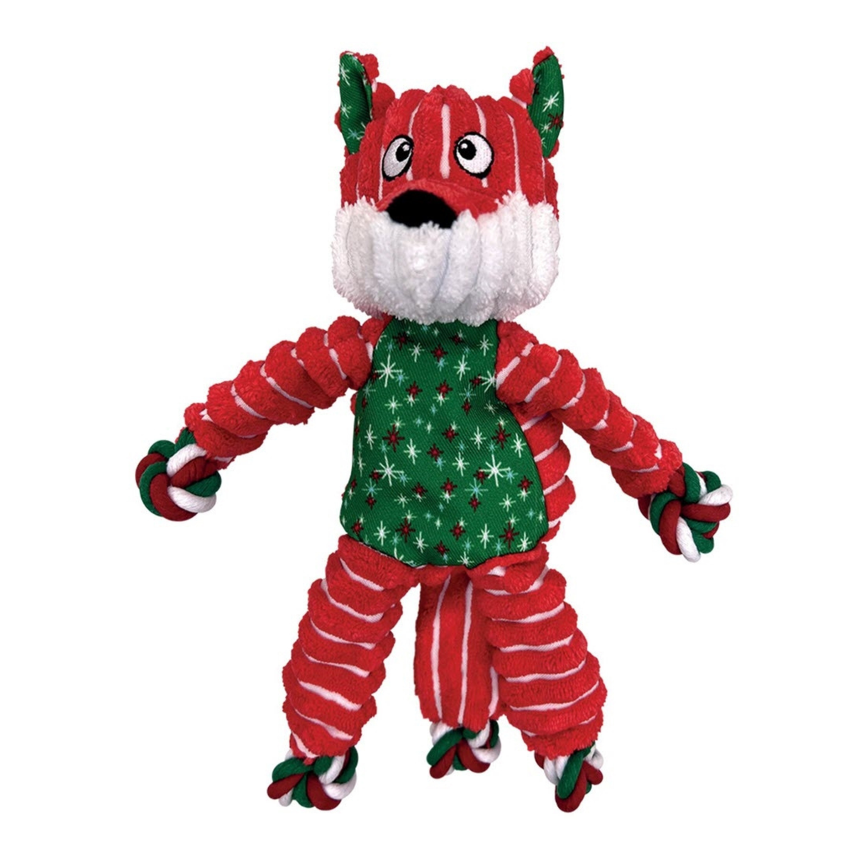 KONG Holiday Floppy Knots Fox – julelegetøj med reb & pivelyd
