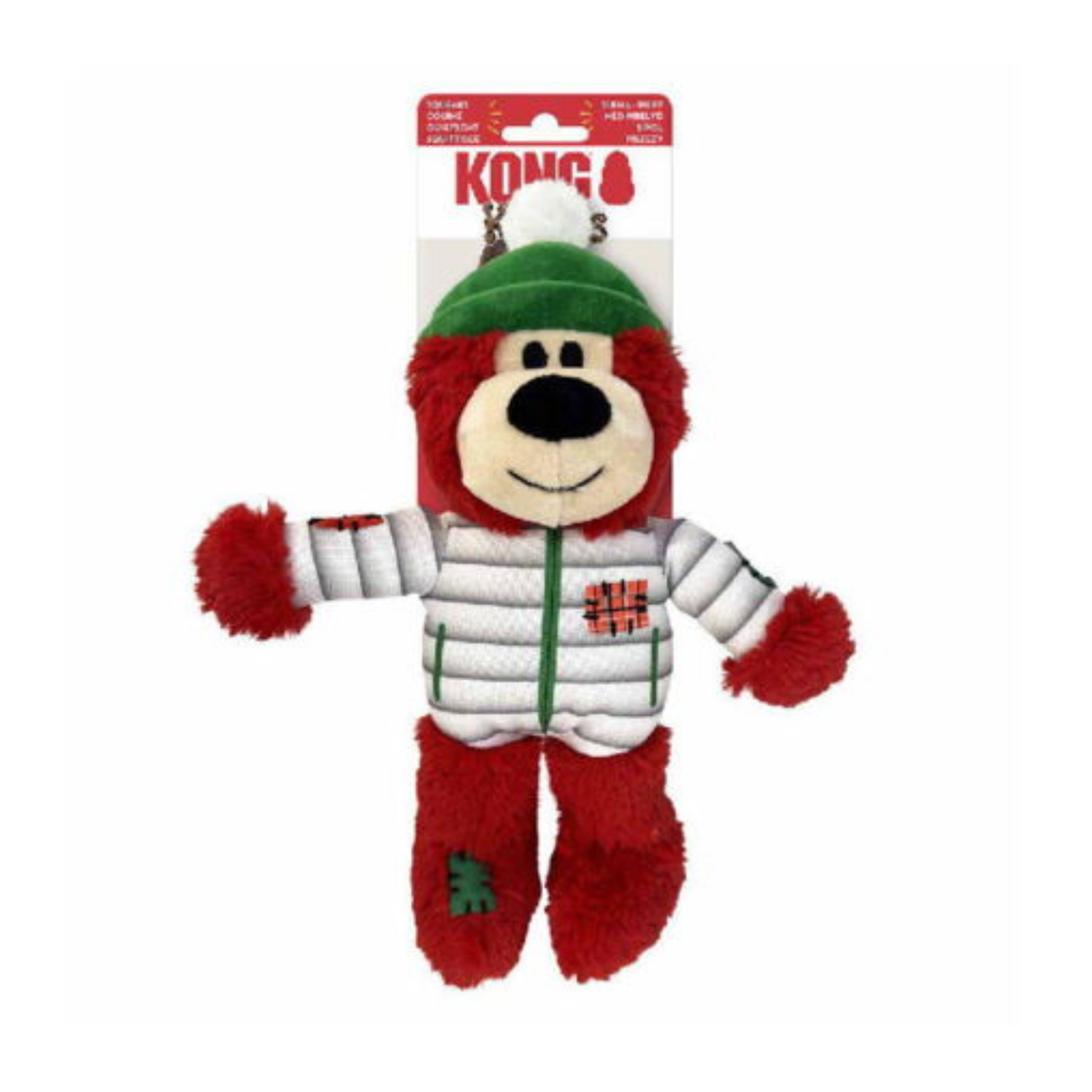 KONG Holiday Wild Knots Bear – julebamse med reb indeni & pivelyd
