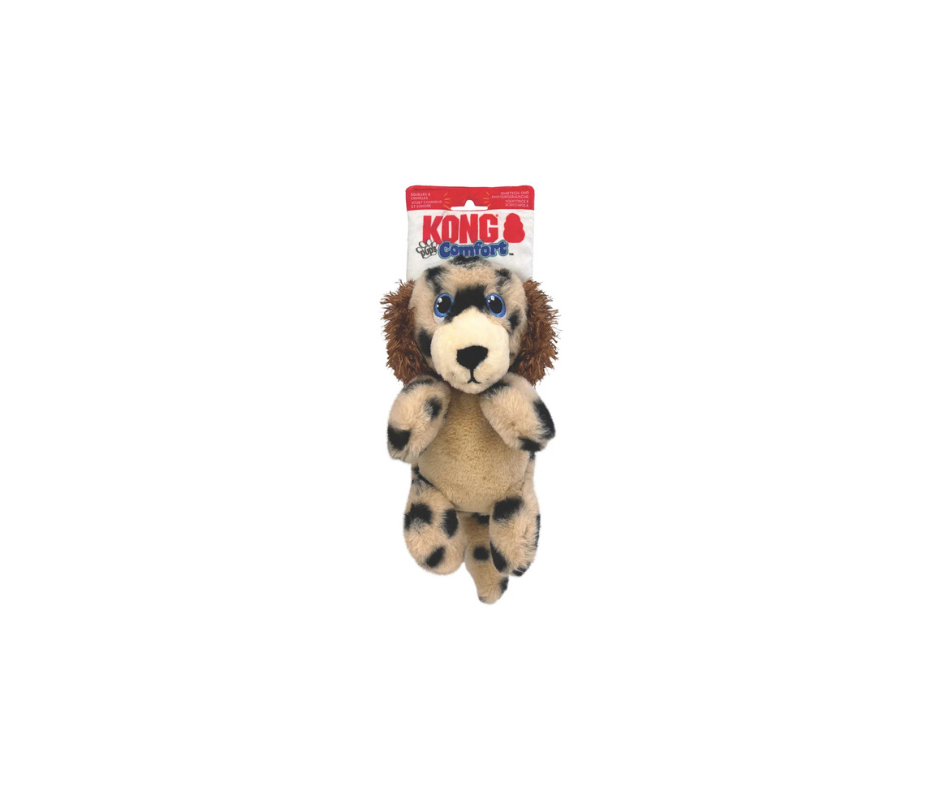 KONG Comfort Pups Spot M – Blødt plysdyr til hunde 23x11,5x14 cm