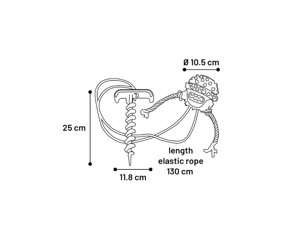 DT Ball med jordspyd – Sjov bold med fastgørelse til haven (Ø10,5 cm)