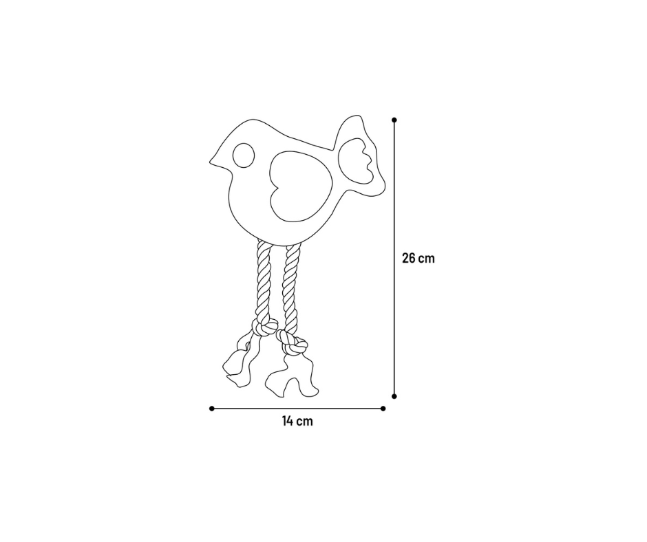 DT Leather Fuglelegetøj – Slidstærk fugl i læder til leg og tygning