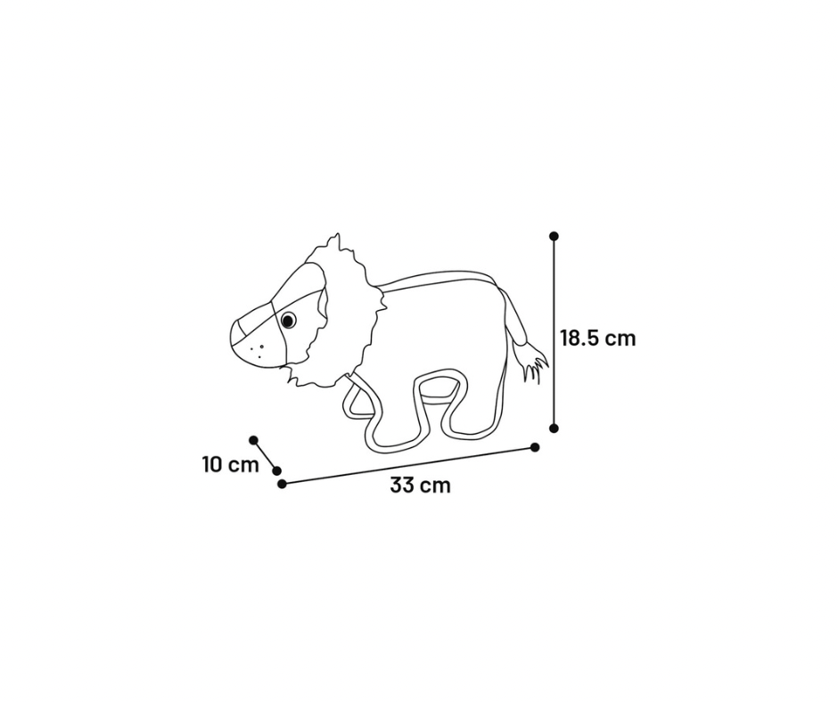 DT Strong Stuff Løve – Slidstærkt legetøj med squeaker og knitrelyde (33 cm)