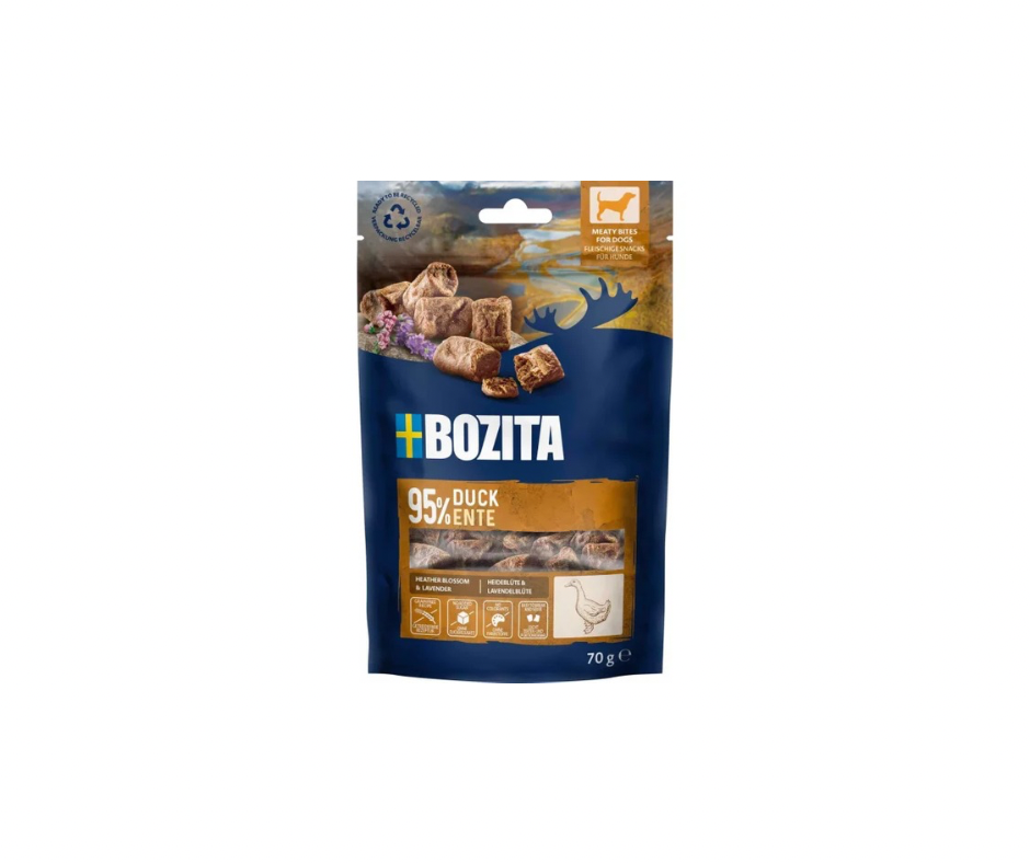 Bozita Snacks Meaty Bites – Bløde godbidder med masser af kød og naturlig smag