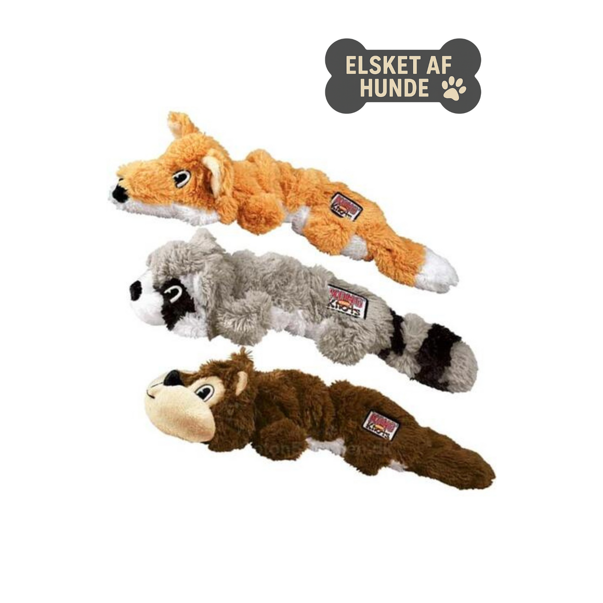 KONG Scrunch Knots S/M– sjov, fyldfri leg med realistisk bevægelse