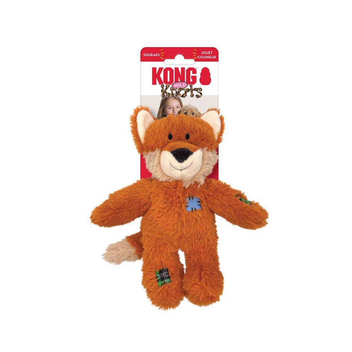 KONG Wild Knots Fox – blødt men stærkt plyslegetøj til hunde (S/M)