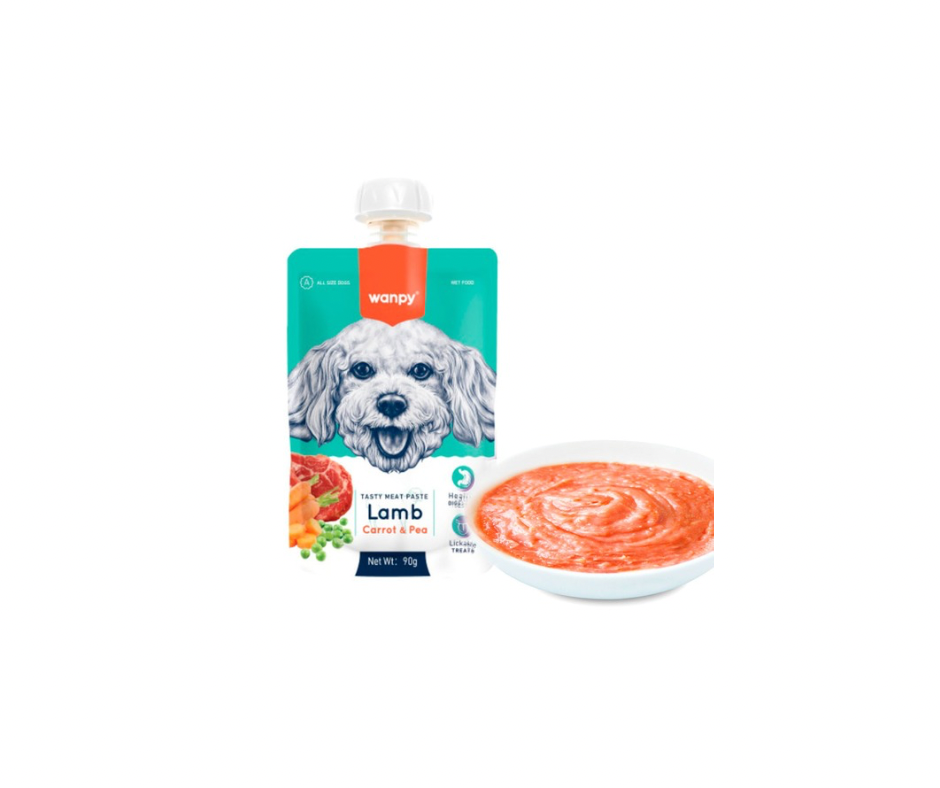 Wanpy Tasty Meat Paste med Lam, Gulerod & Ærter – 90 g smagfuld paté til hunde