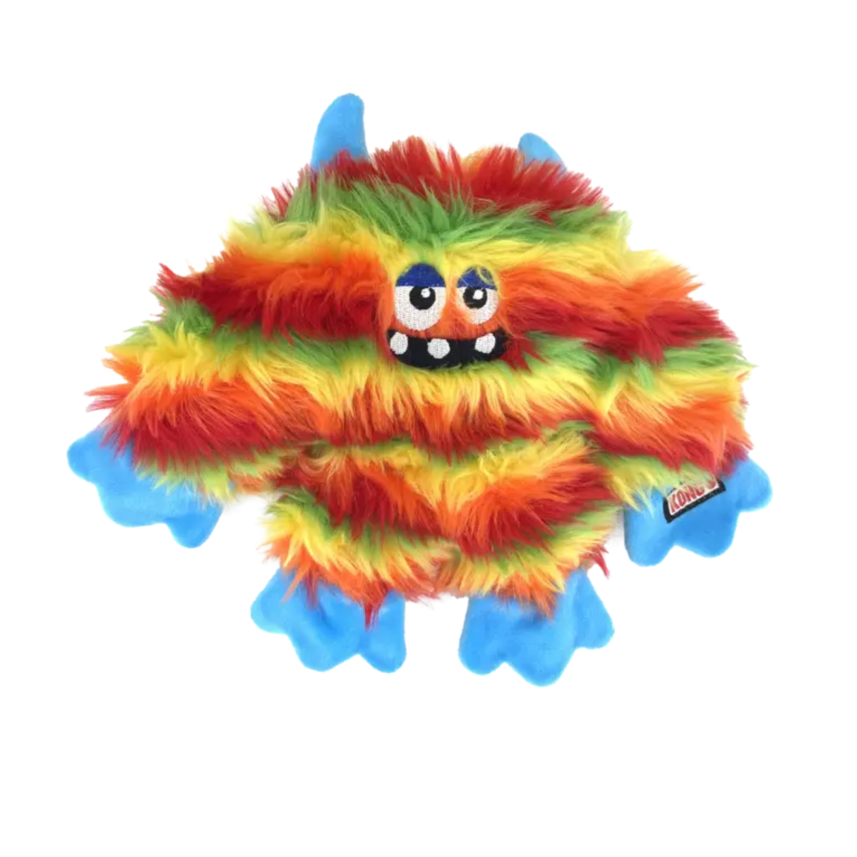 KONG Frizzles Zazzle – blødt og sjovt plysmonster til indendørs leg (str. M)