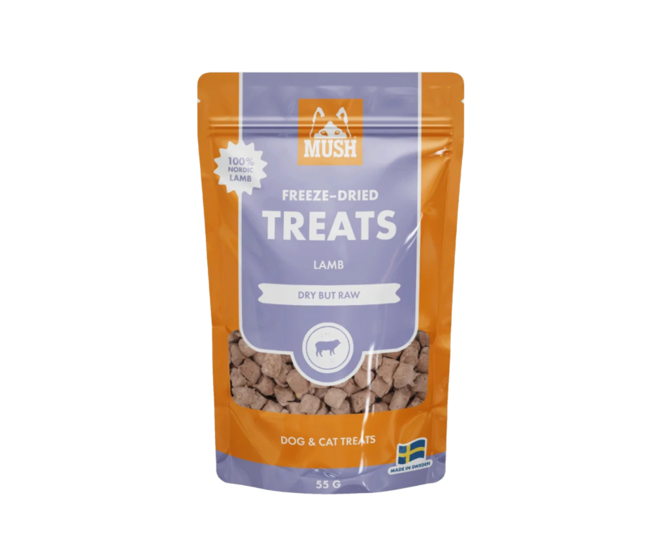 MUSH Treat Lam 55 g – Frysetørrede godbidder med 100 % lam