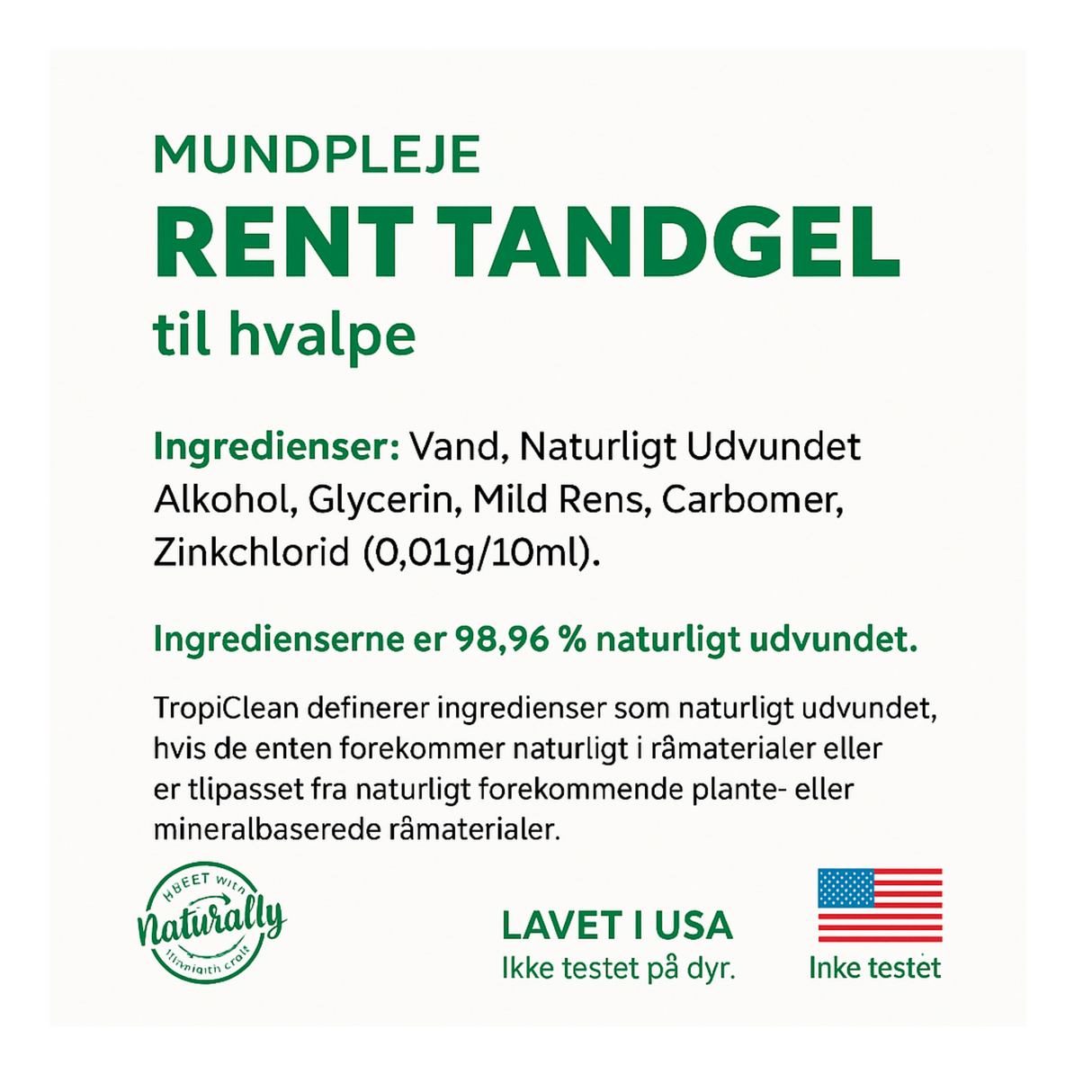 Tropiclean Clean Teeth Oral Care Gel for Puppies 59 ml – Enkel tandpleje til hvalpe