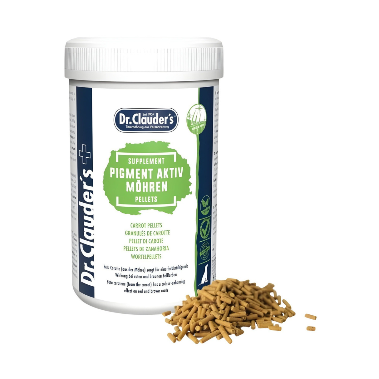 Dr. Clauder’s Pigment Activ Carrot Pellets – naturlig pigmentstøtte til hunde