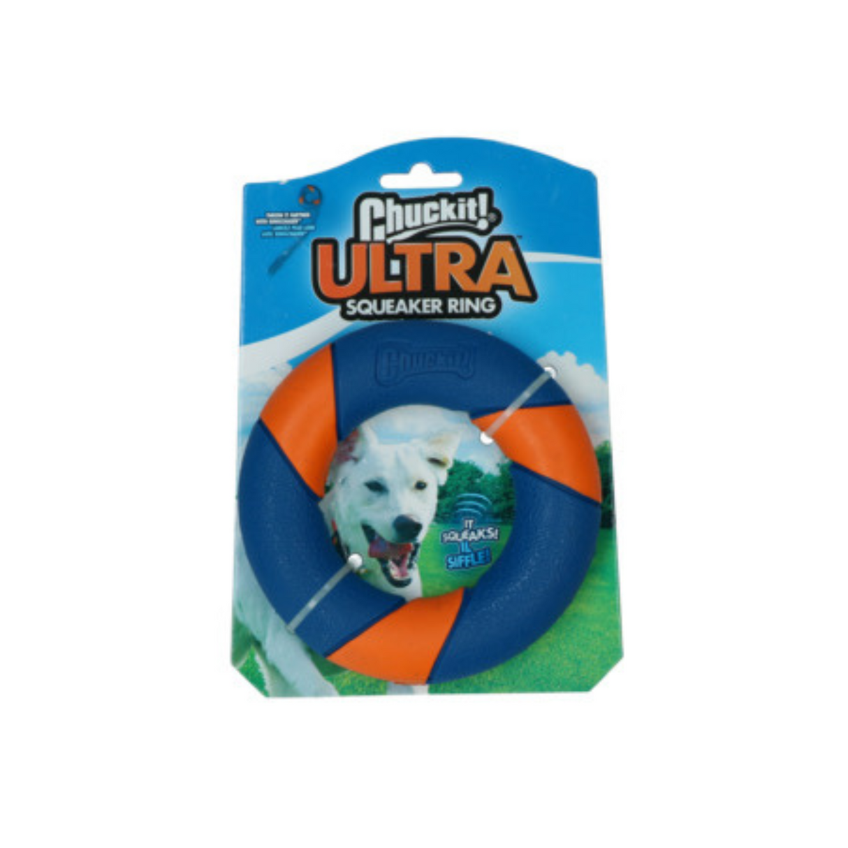Chuckit Ultra Squeaker Ring – interaktiv hundering med vilde afsæt og indbygget squeaker