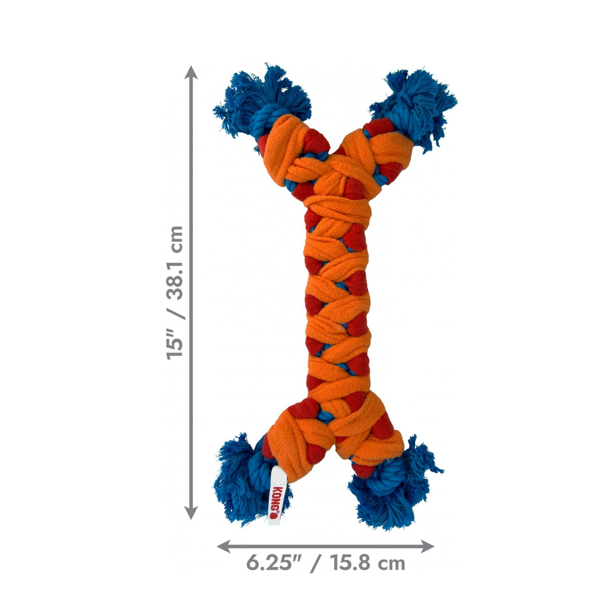 KONG Rope Rally Bone – slidstærkt trække- og ruskelegetøj