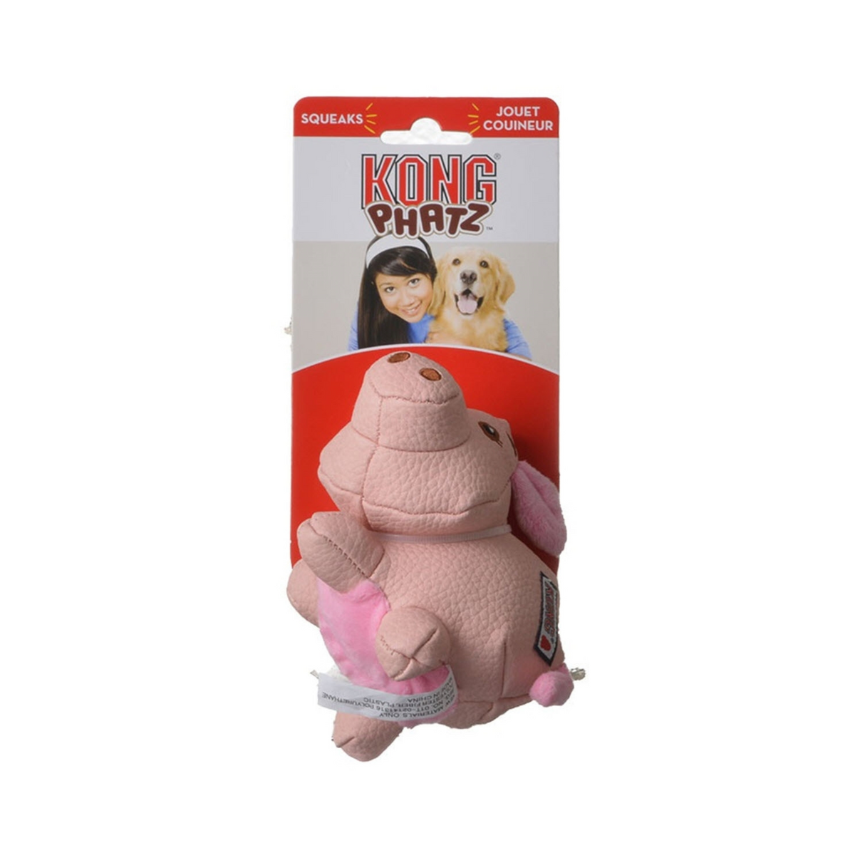 KONG Phatz Pig – robust og anderledes griseven med lav pivelyd (S/M)