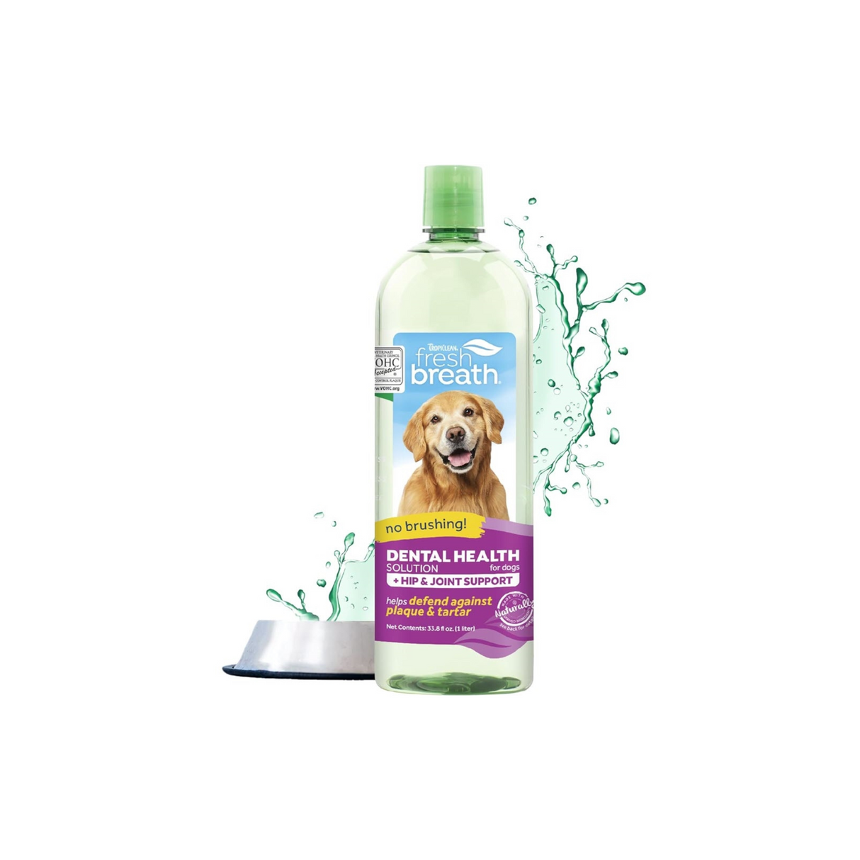 Tropiclean Oral Care Water Additive Hip & Joint – frisk ånde og sunde led i én rutine (473 ml)