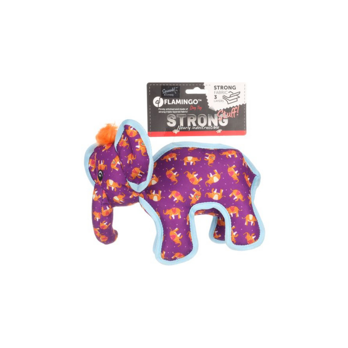 DT STRONG STUFF Elephant – Ekstra stærkt plyslegetøj med piv (27 cm)