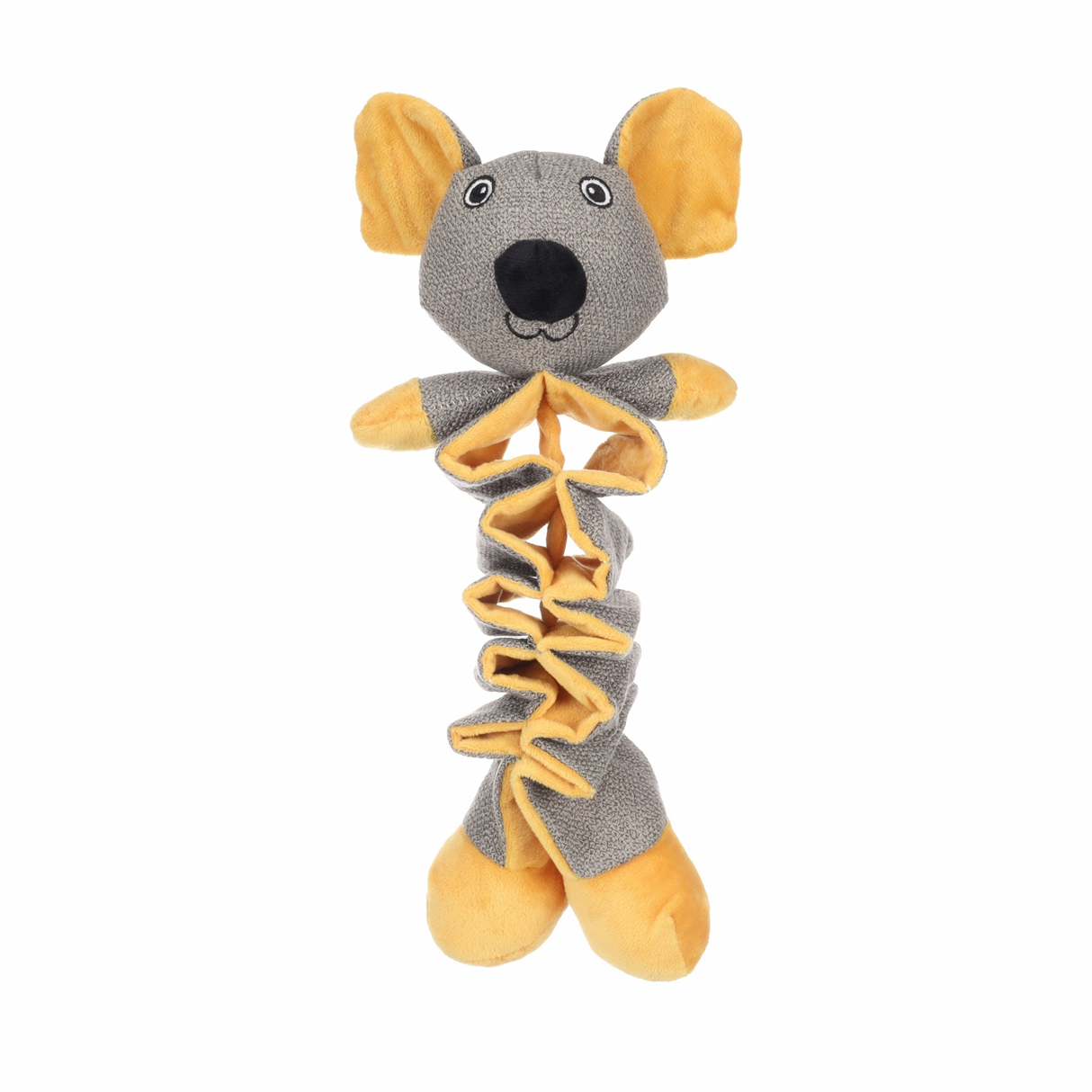 TOY PUPPY FOLSY Mouse Grey/Ochre 18x10x34 cm – Sjov og tryg legekammerat til hvalpe