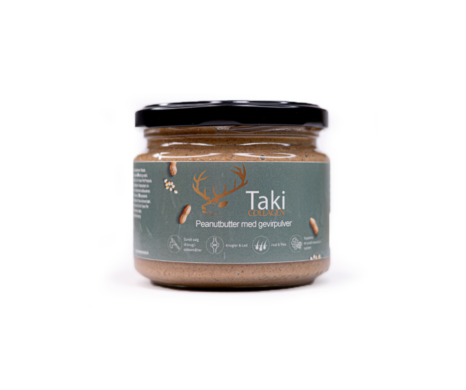 Taki Collagen Peanutbutter med Gevirpulver – Smagfuld og sund aktivering til din hund