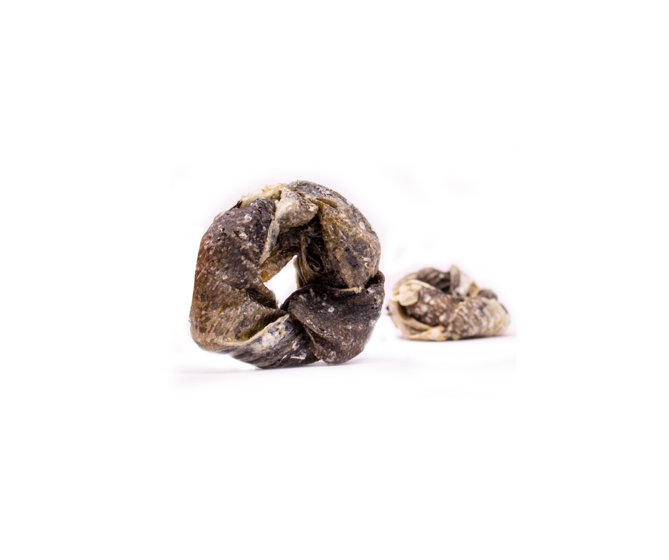 Torskeskindsring 100 eller 200 g – Naturlig og Sund Tyggesnack til Hunde