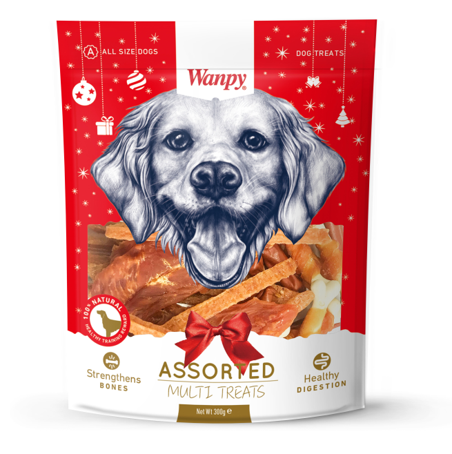 Wanpy Christmas Multi Treats 300 g – julegodbidder til hunde
