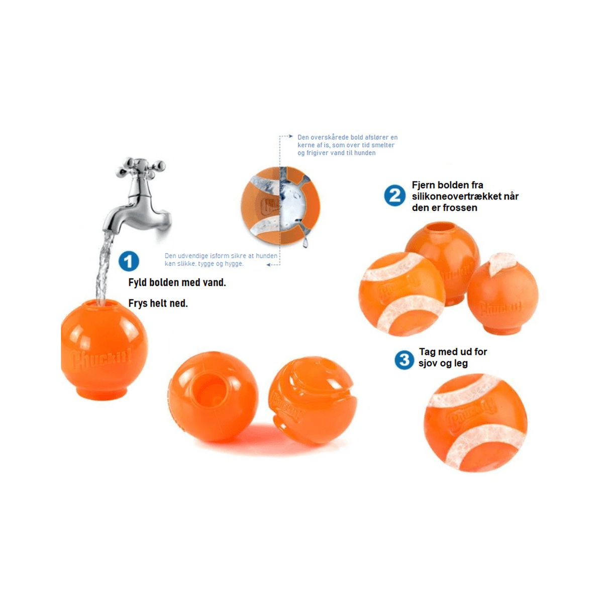 Chuckit HydroFreeze Ball Large – kølende bold til leg på varme dage