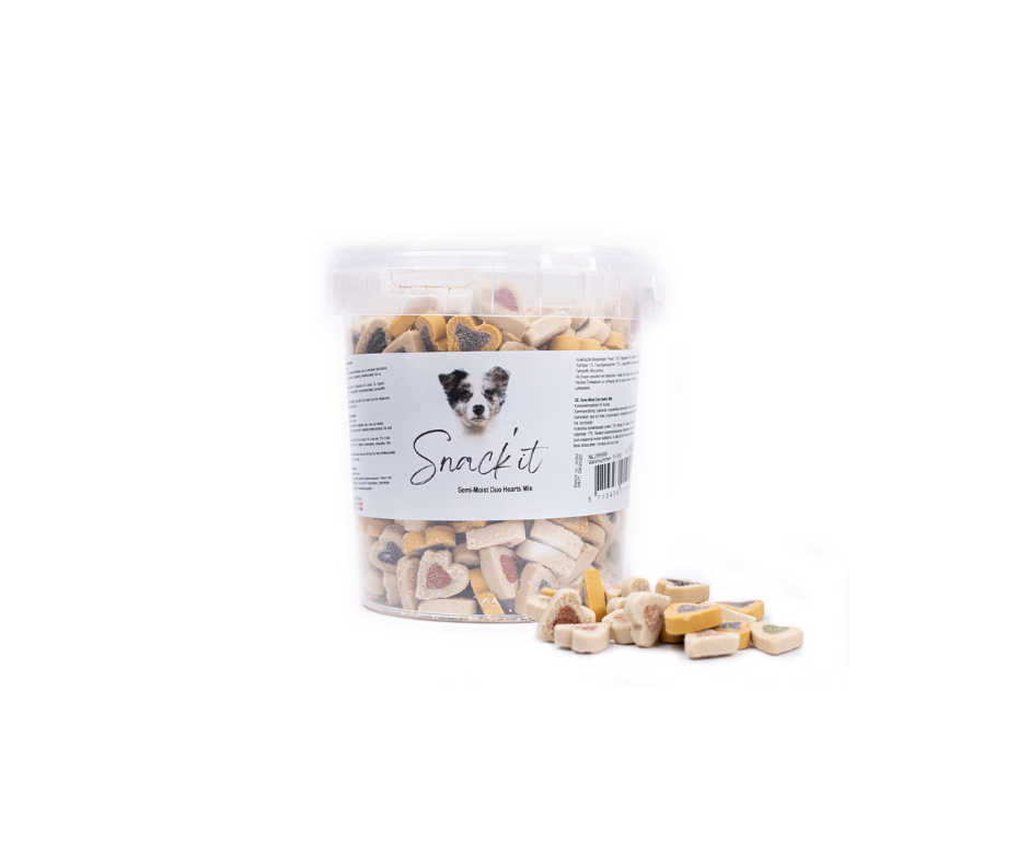 Snack'it Semi-Moist Duo Hearts Mix 500g – Bløde hjertegodbidder til daglig forkælelse