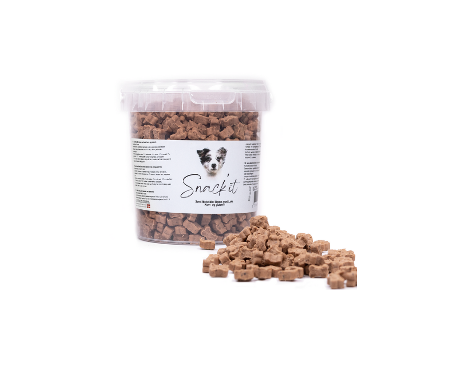 Snack’it Semi-Moist Mini Bones – Fiskegodbidder med Tun eller Laks
