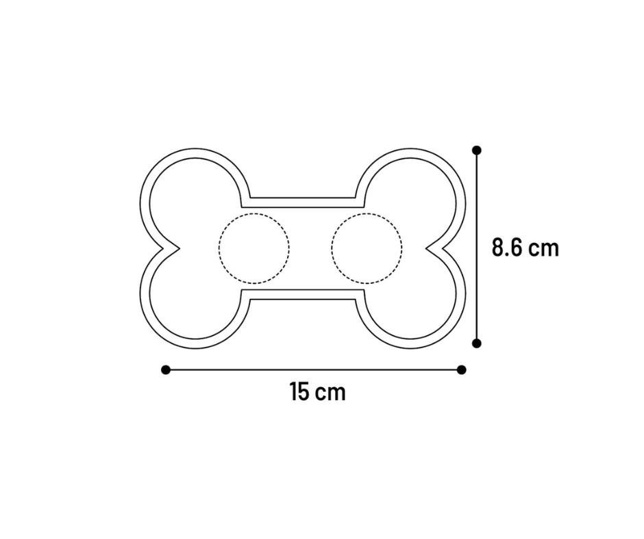 LICK PAD YUMMEE Silicone Bone – slikkemåtte med sugekopper i 3 størrelser