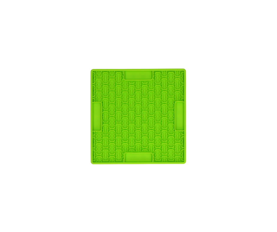 Eat Slow Live Longer Lick Mat Bones – Grøn slikkemåtte til hund og kat (21 x 21 cm)