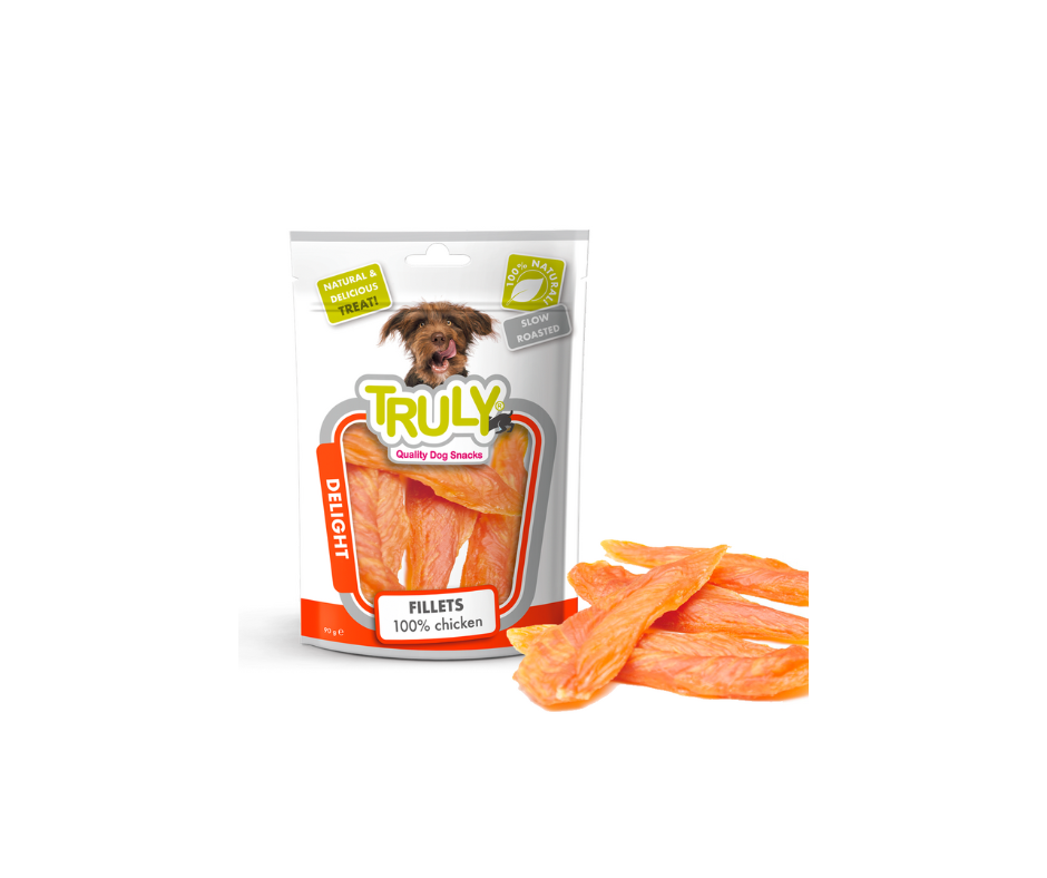 Truly Dog Chicken Filets 90/360g – Naturlige og velsmagende godbidder til hunde