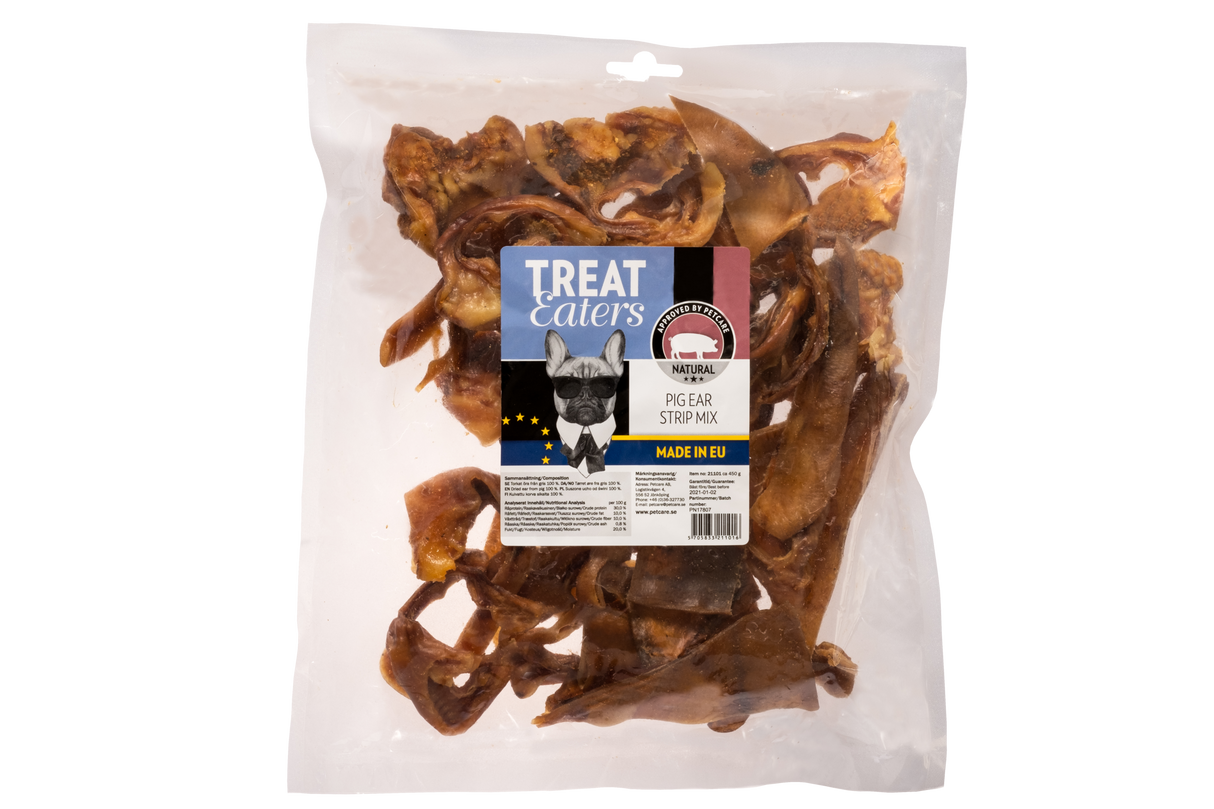 Treateaters Griseøre Strips 450 g – naturlig tyggeglæde fra EU