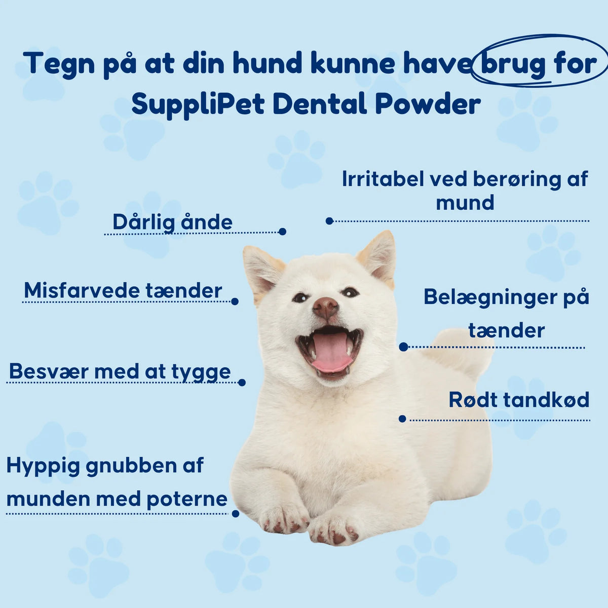 SuppliPet Dental Powder – tandpulver til hundens daglige mundhygiejne