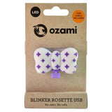 Ozami Blinker Rosette – genopladelig LED-lygte til hund | Blå og lilla