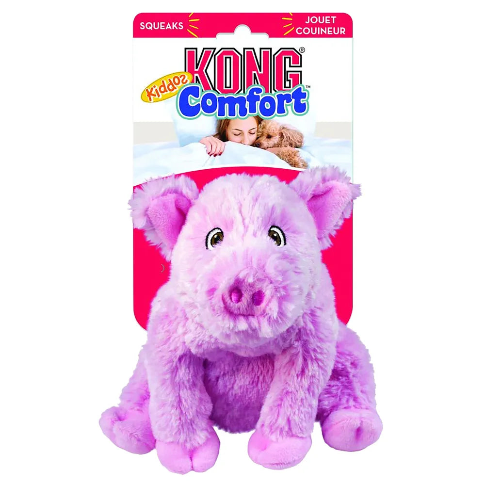 KONG Comfort Kiddos Pig S – blød hundebamse med aftagelig piv