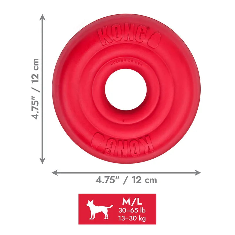 KONG Donut – naturgummi til tygning, apport og leg | S/M & M/L