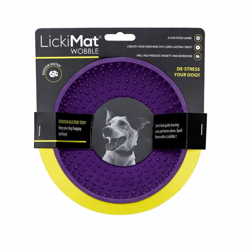 LickiMat Wobble Lilla – aktiverende slikkeskål til hunde