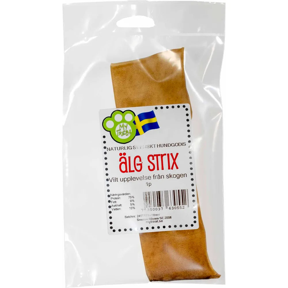 My Treat Elg – naturlige hundesnacks | Vælg Elg Strix eller Elgchips 100 g