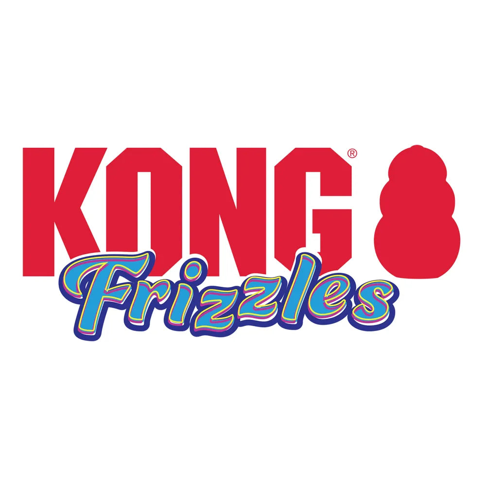 KONG Holiday Frizzles Yeti M/L – blød julebamse til hunde med piv og knitrelyd