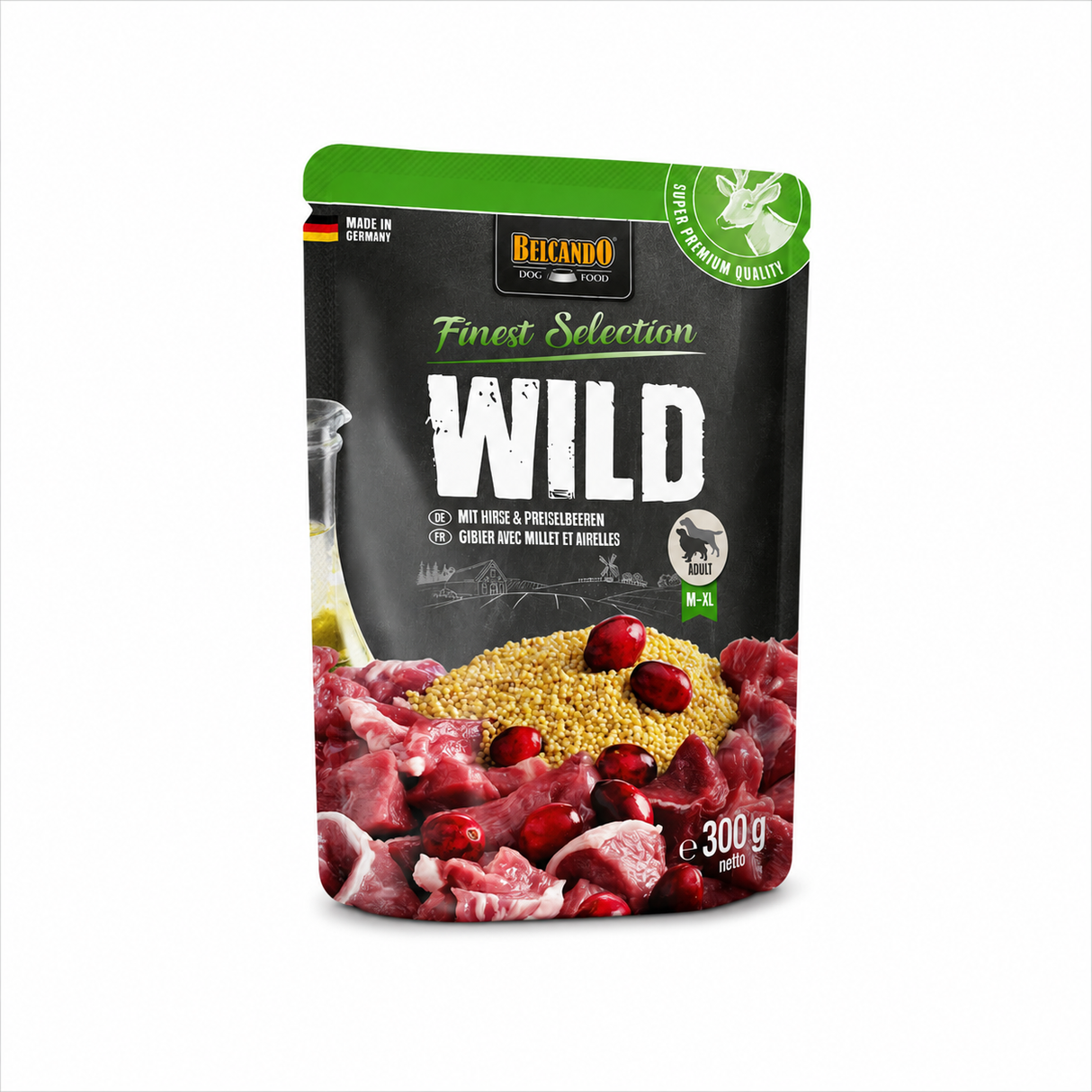 BELCANDO Finest Selection Vildt med hirse & tyttebær 300 g – komplet vådfoder til hund