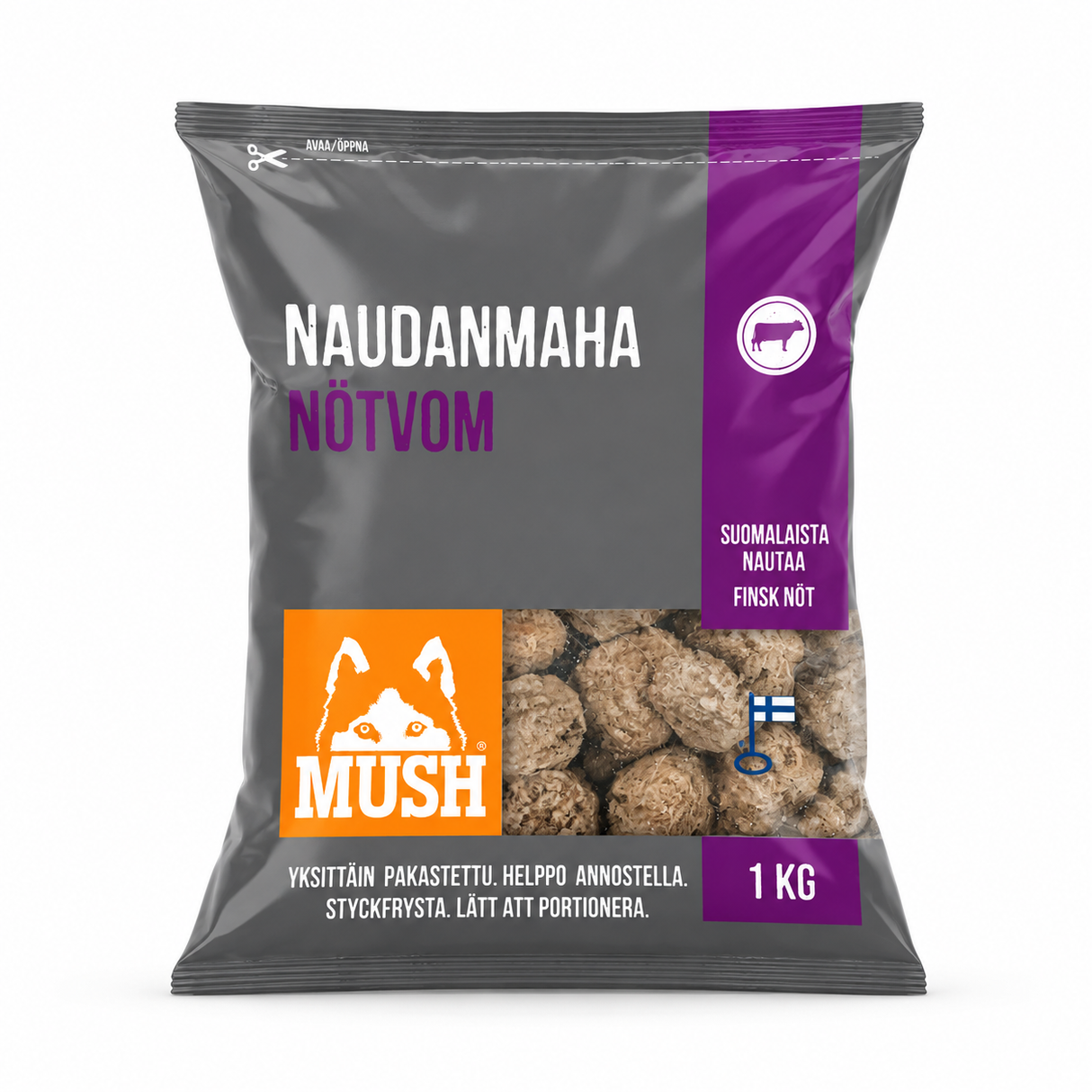 MUSH Basic® Oksekallun – naturlig BARF-favorit til hunde og katte