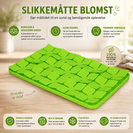 Eat Slow Live Longer Flower Lick Mat – slikkemåtte med skjulte lommer og ekstra udfordring