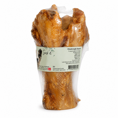 Snack'it Okseknogle (savet) i folie – Naturlig tyggeknogle til hunde