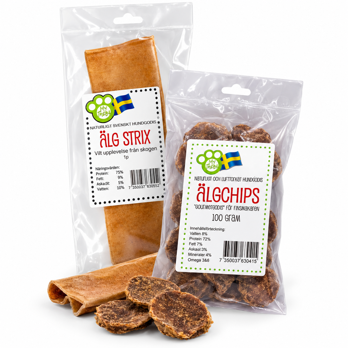 My Treat Elg – naturlige hundesnacks | Vælg Elg Strix eller Elgchips 100 g