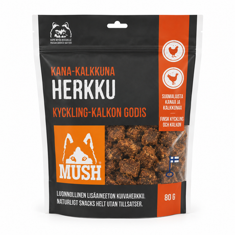 MUSH Minisnacks – naturlige godbidder af kød med 4 smagsvarianter