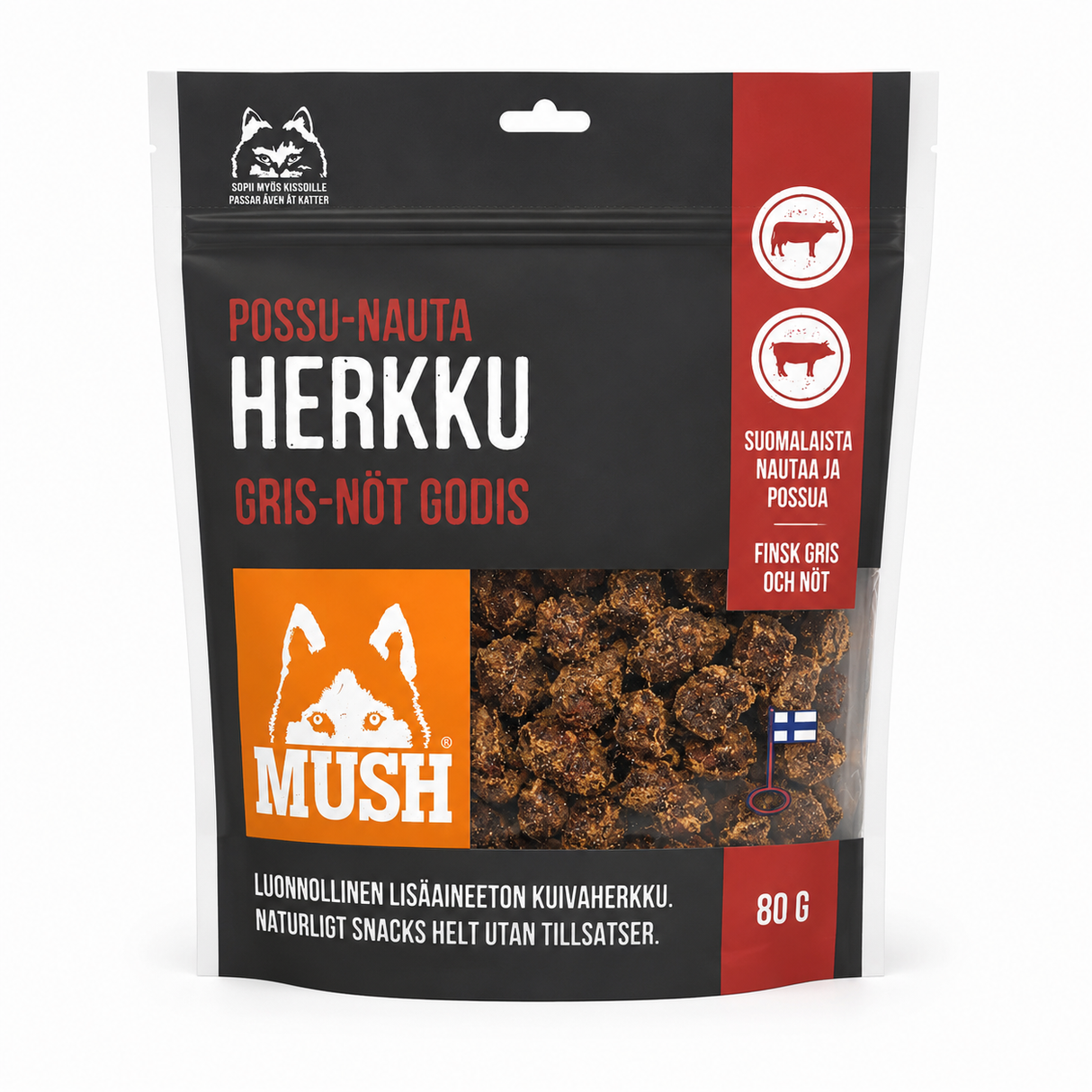 MUSH Minisnacks – naturlige godbidder af kød med 4 smagsvarianter