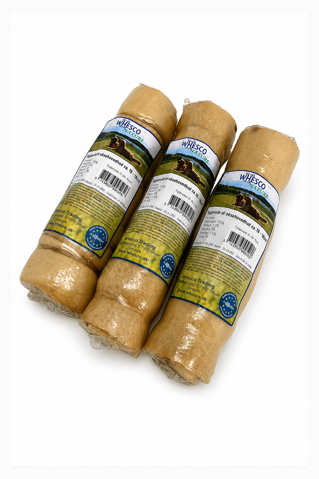 Whesco Tyggerulle af Oksehovedhud – naturlig tyggesnack med ekstra lang tyggetid