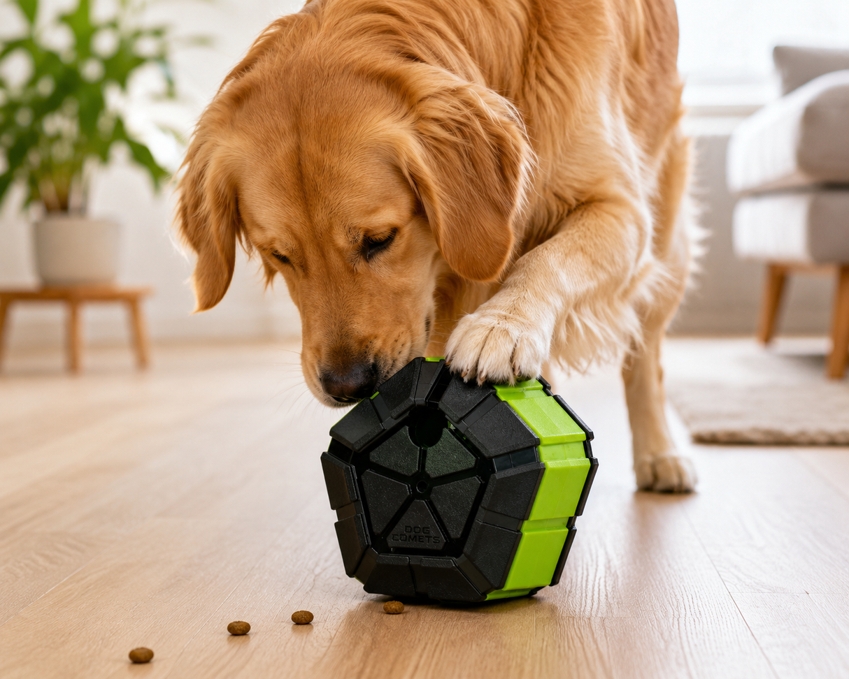 Dog Comets Treat Puzzle Green – aktivitetsbold med godbidder