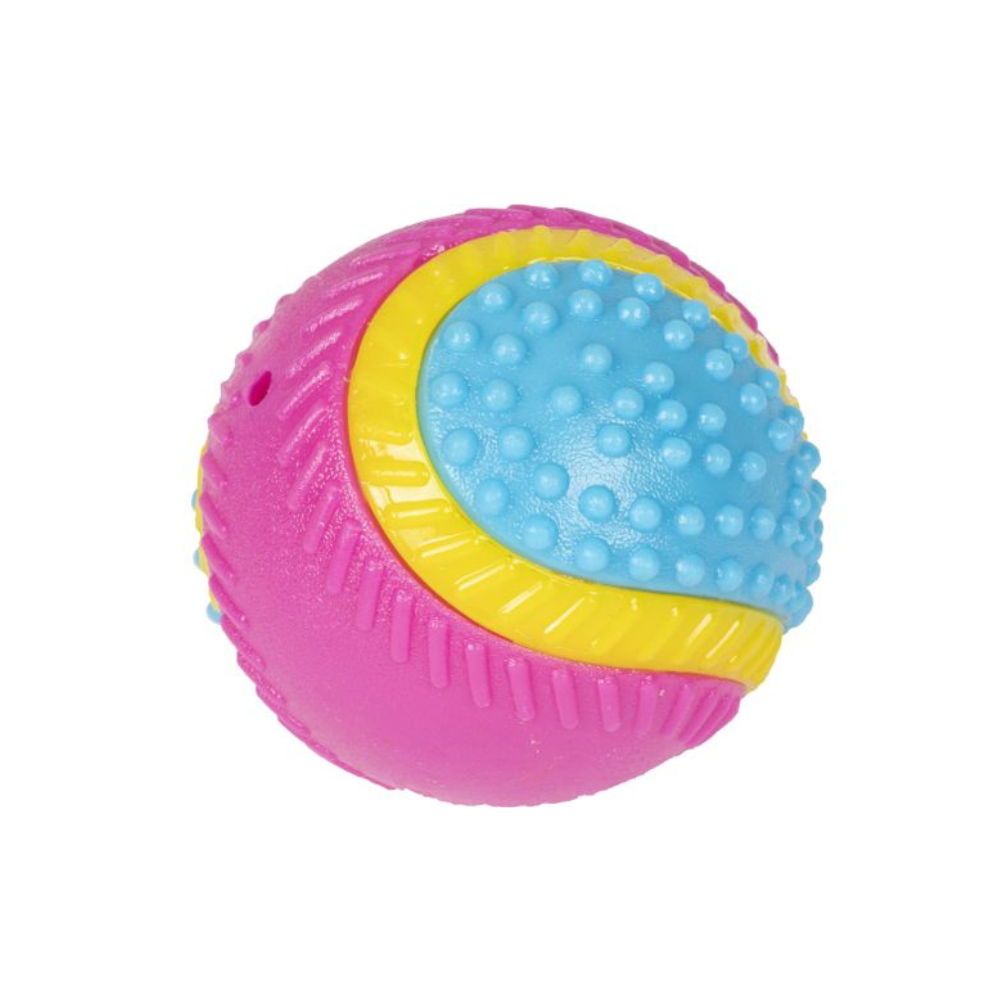 Flamingo Sansebold til hund med oksekødsduft – Aktiverende hundebold (vælg størrelse)