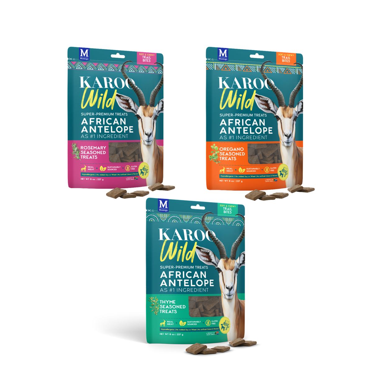 KAROO Wild Training Bites – Små træningsgodbidder med antilope & urter (3 varianter)